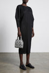 small carat handbag in mesh fabric and pearlescent pvc