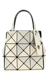 small carat handbag in mesh fabric and pearlescent pvc