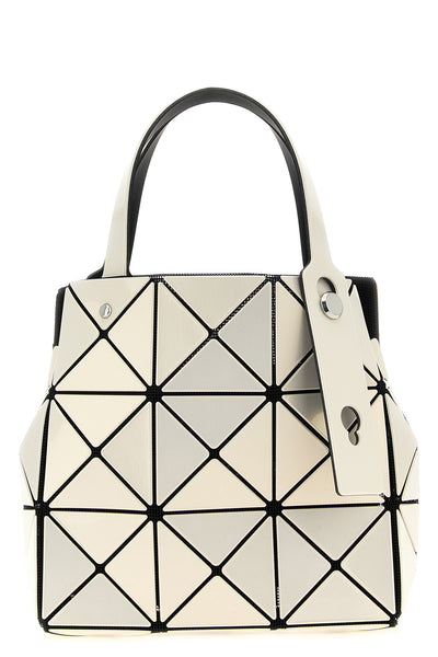 small carat handbag in mesh fabric and pearlescent pvc