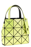 small carat handbag in mesh fabric and pearlescent pvc