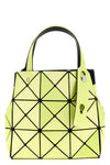 small carat handbag in mesh fabric and pearlescent pvc