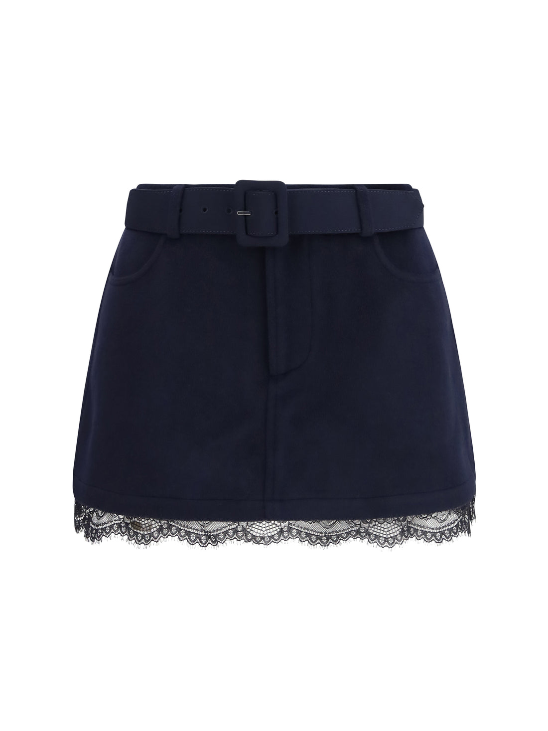SELF-PORTRAIT 10 wool shorts with lace