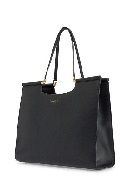 large black leather tote bag