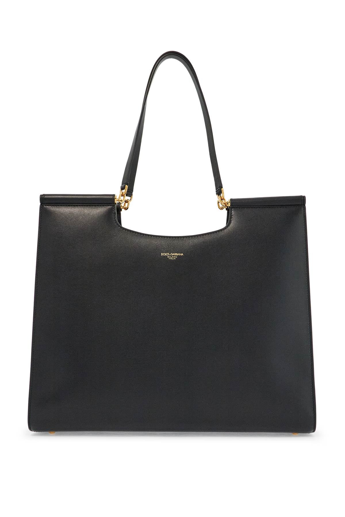 large black leather tote bag