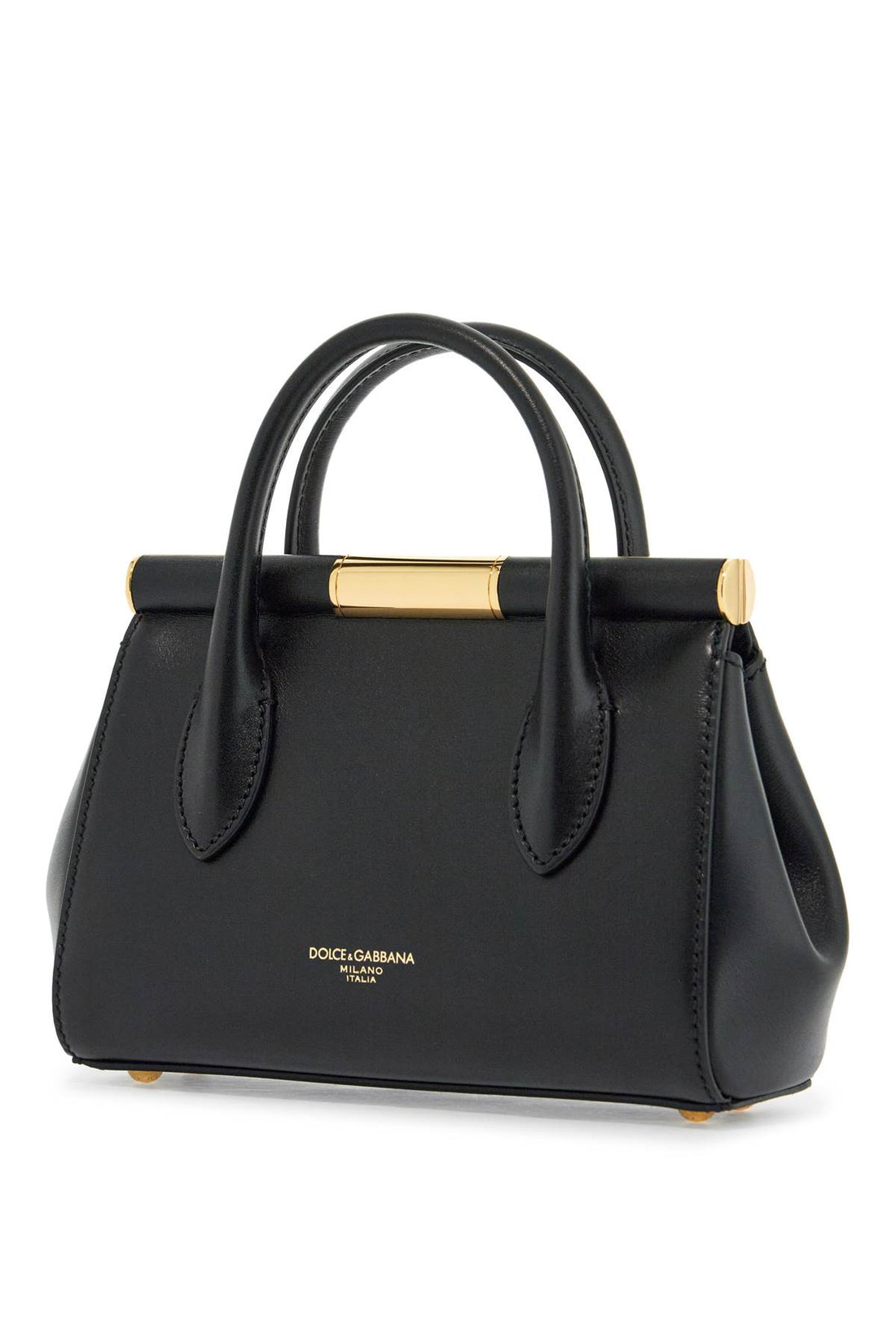 black calfskin handbag with gold chain