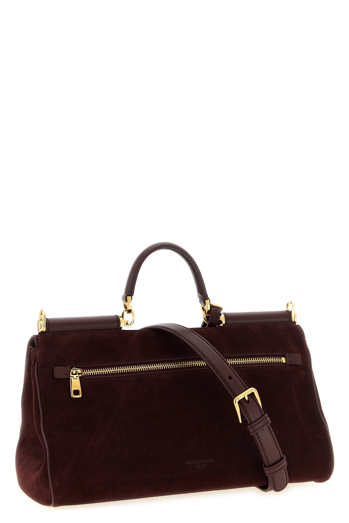 the dolce & gabbana my sicily handbag in fine burgundy suede features a structur