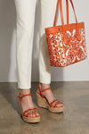 atene shopping bag in maiolica print canvas