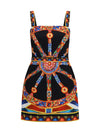 fitted printed boat-neck dress