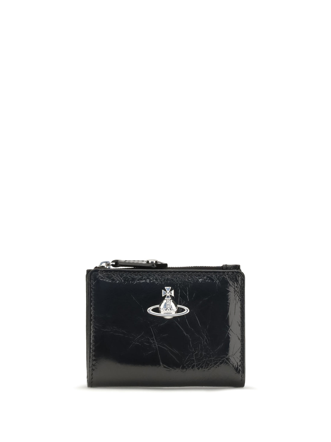 VIVIENNE WESTWOOD OS slim flap leather wallet with orb plaque
