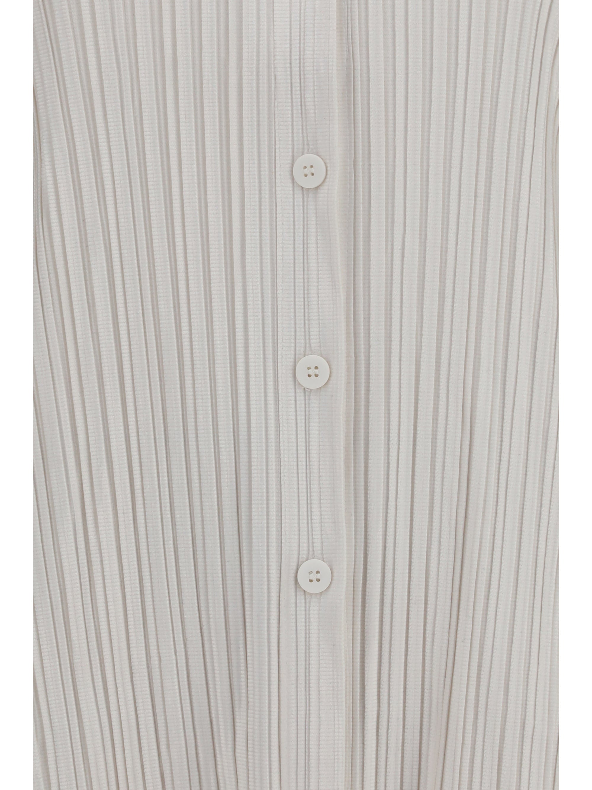 shirt in fine striped velvet-like fabric