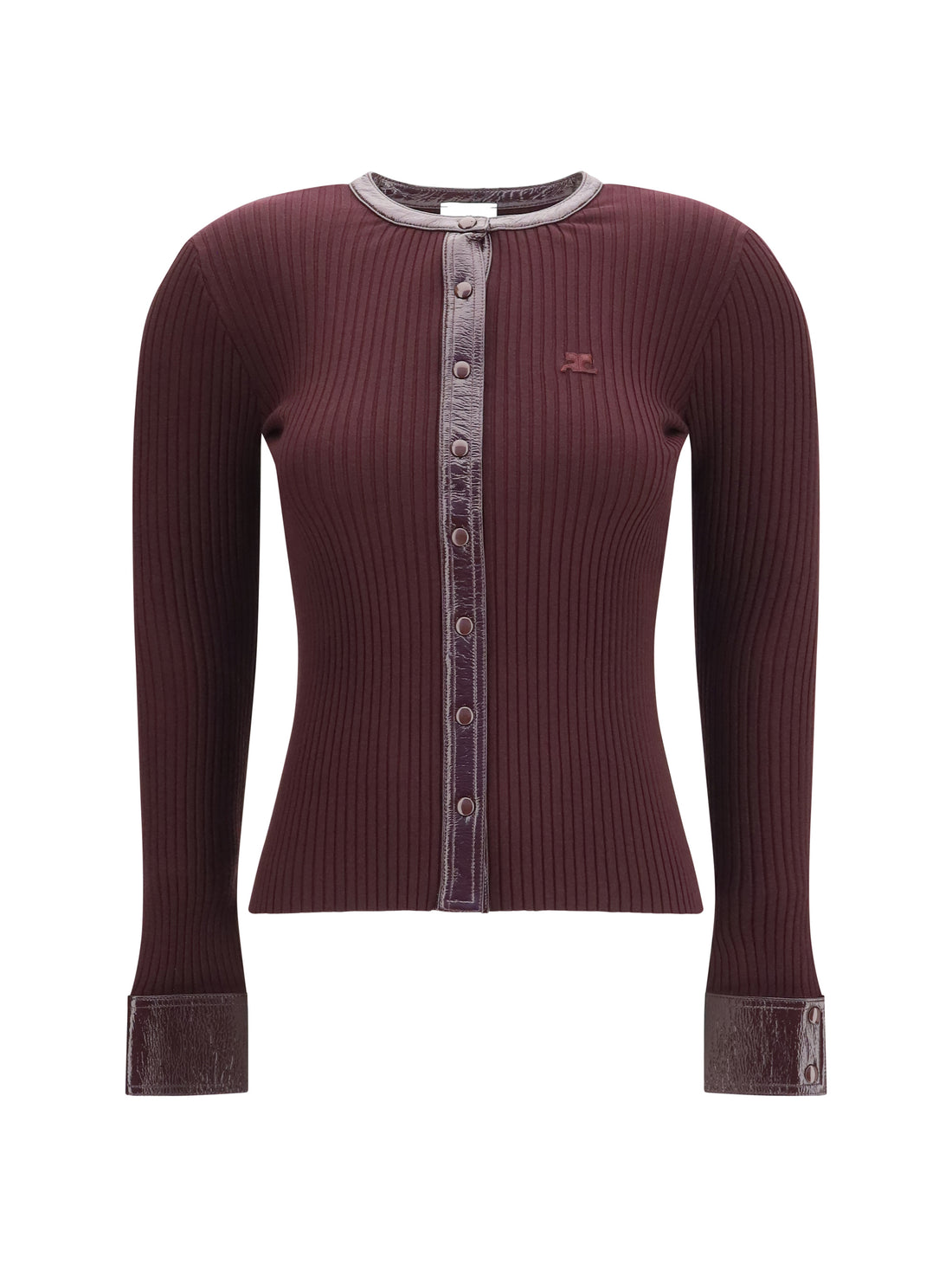 COURRÈGES M vinyl and knit cardigan