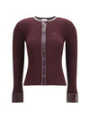 vinyl and knit cardigan