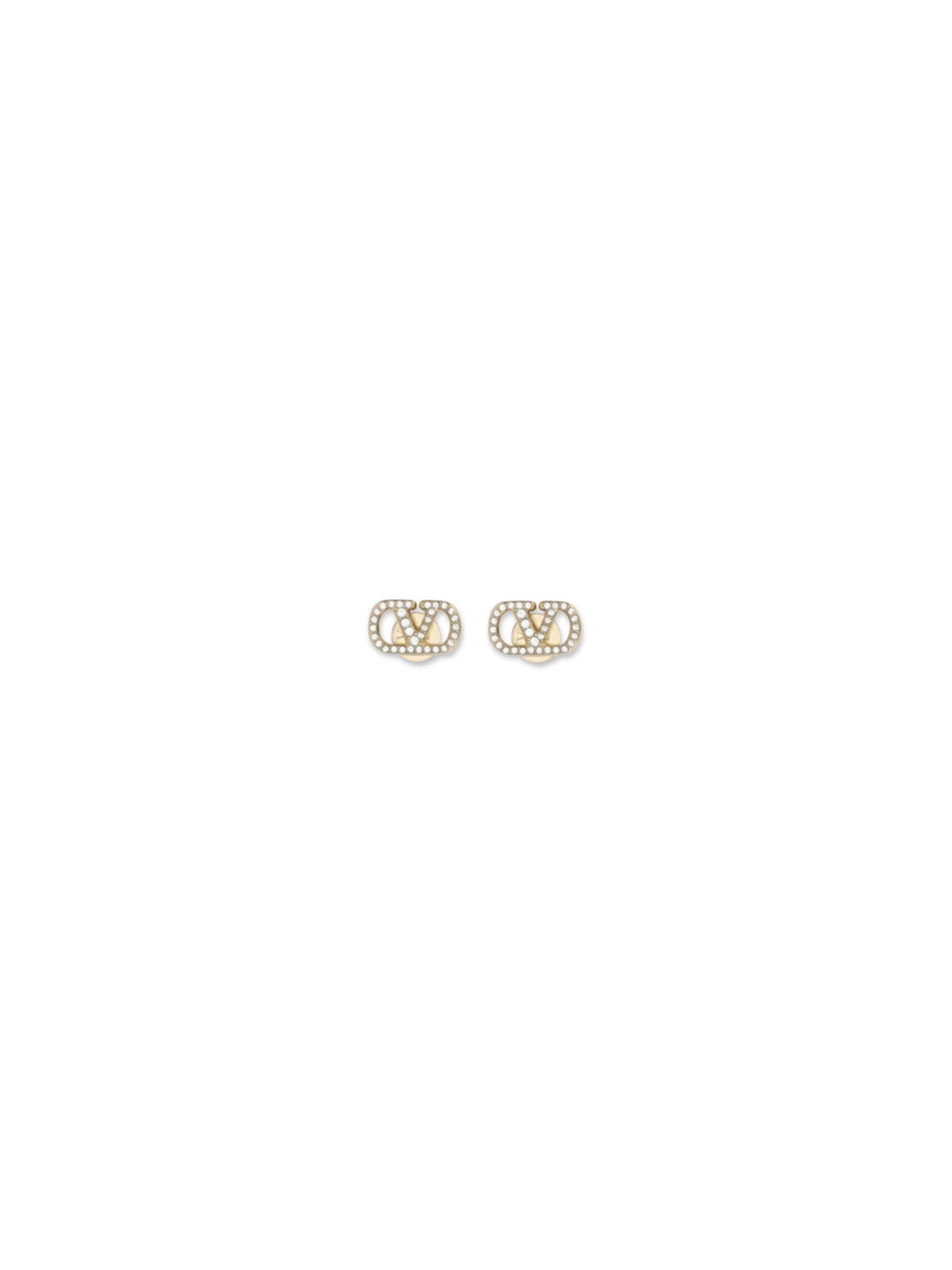 VALENTINO GARAVANI OS vlogo signature earrings in metal and swarovski crystals