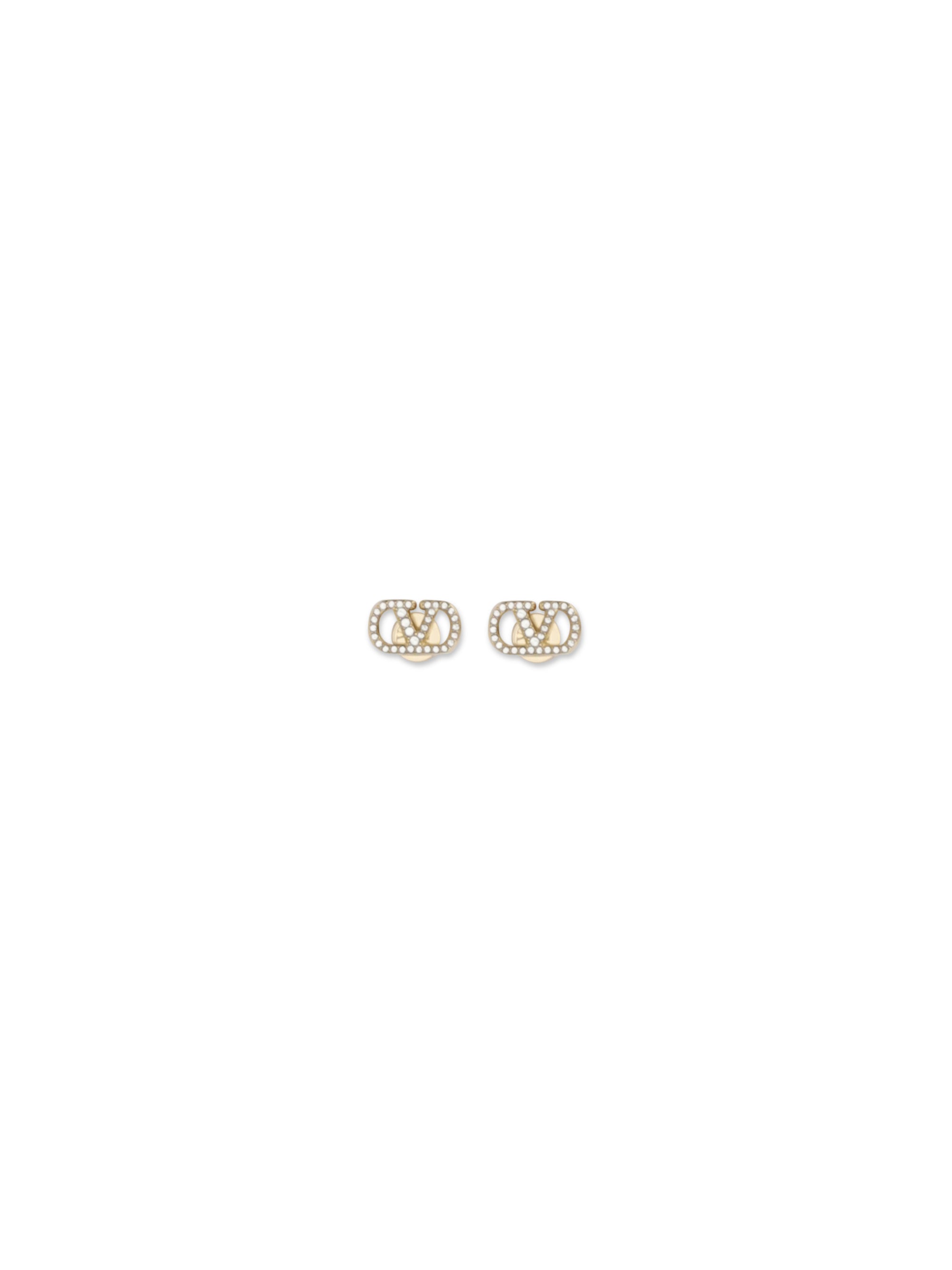 vlogo signature earrings in metal and swarovski crystals