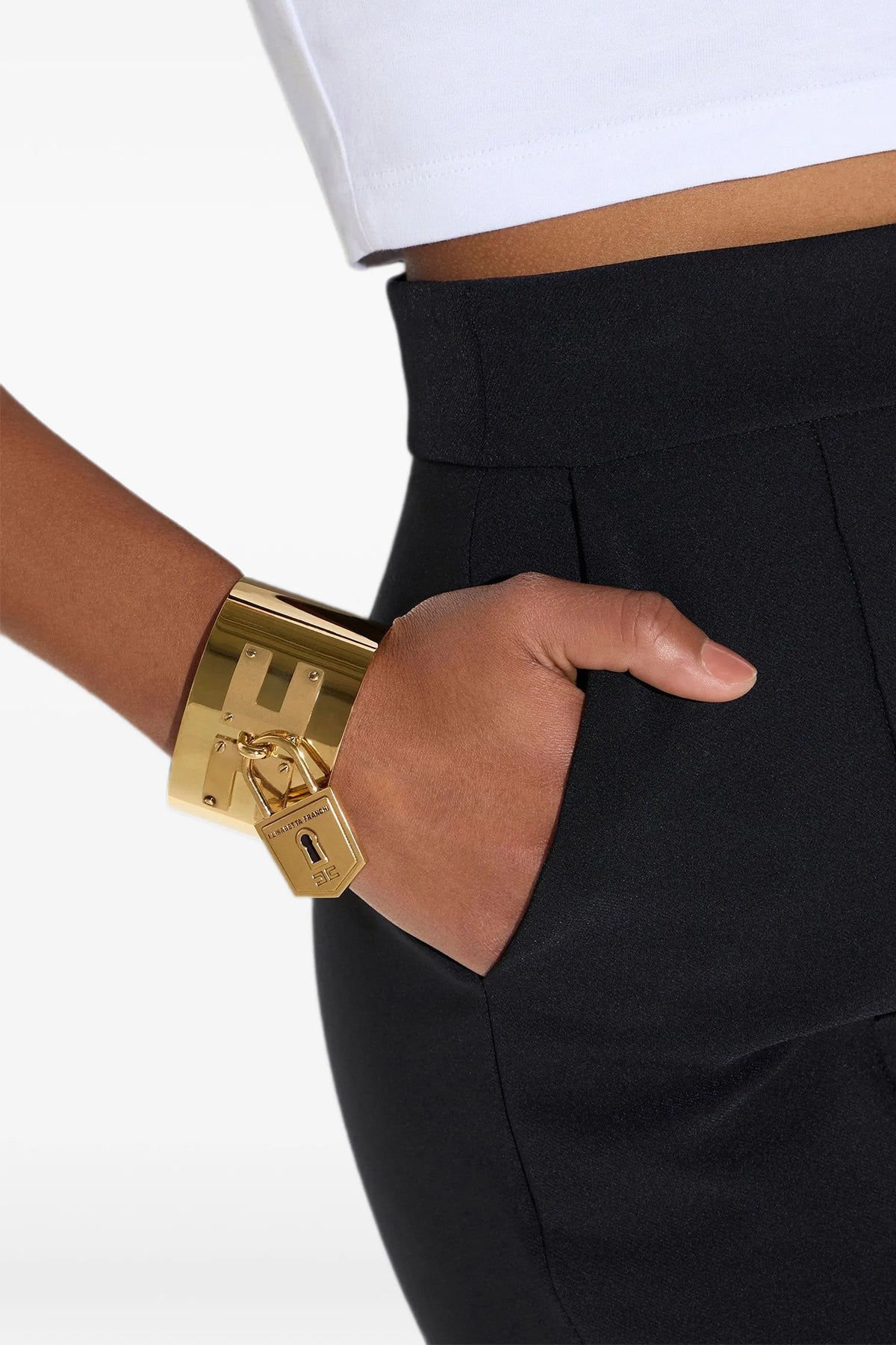 the elisabetta franchi bangle defines the wrist