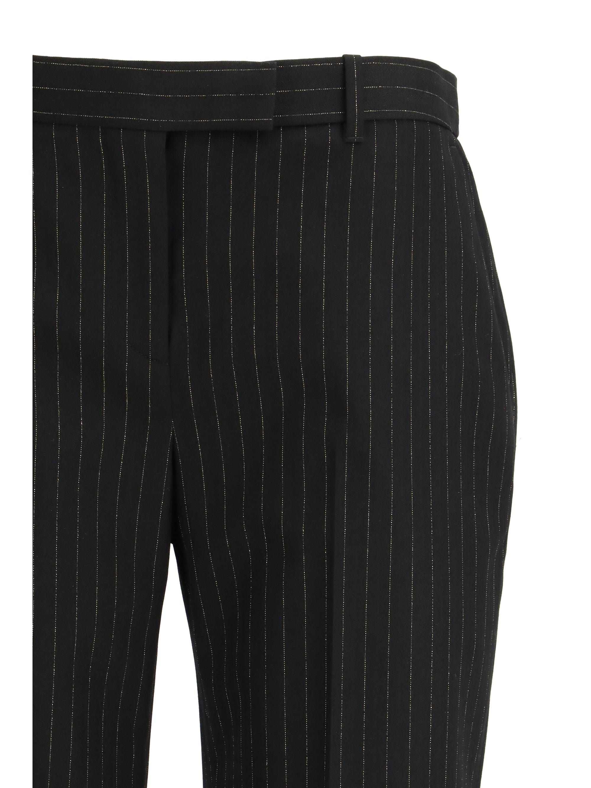 pinstriped tailored pants