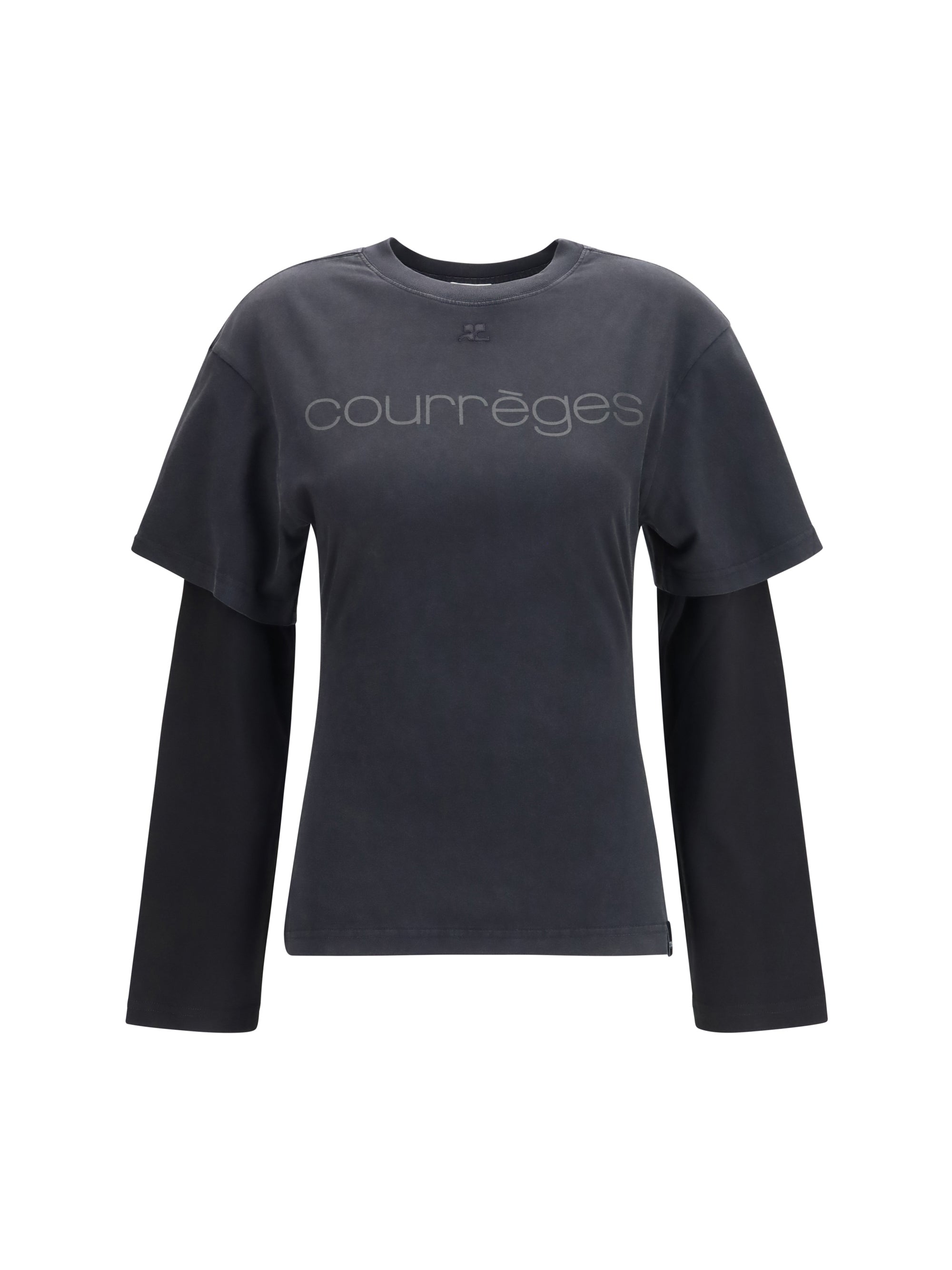 logo print double sleeves t-shirt