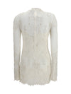 embroidered lace mini dress