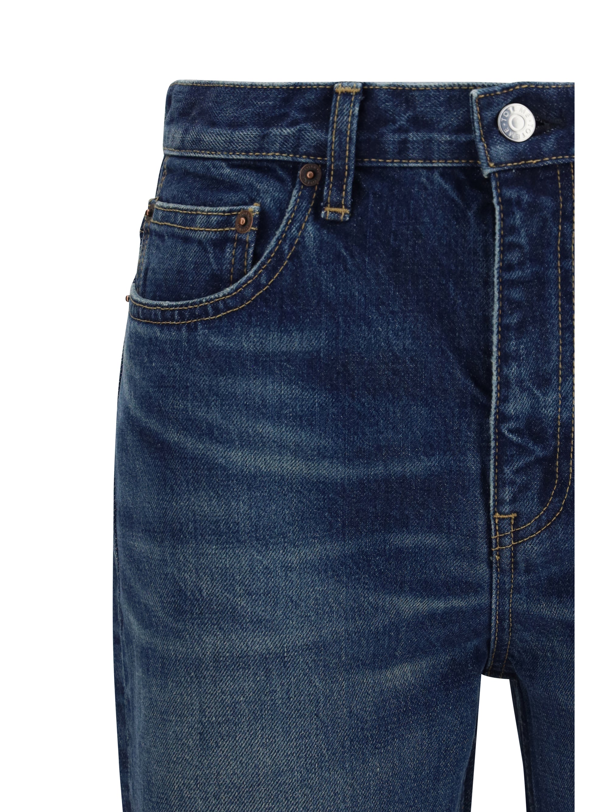 straight-leg denim jeans