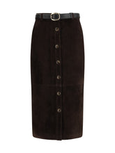 SELF-PORTRAIT 8 suede midi skirt