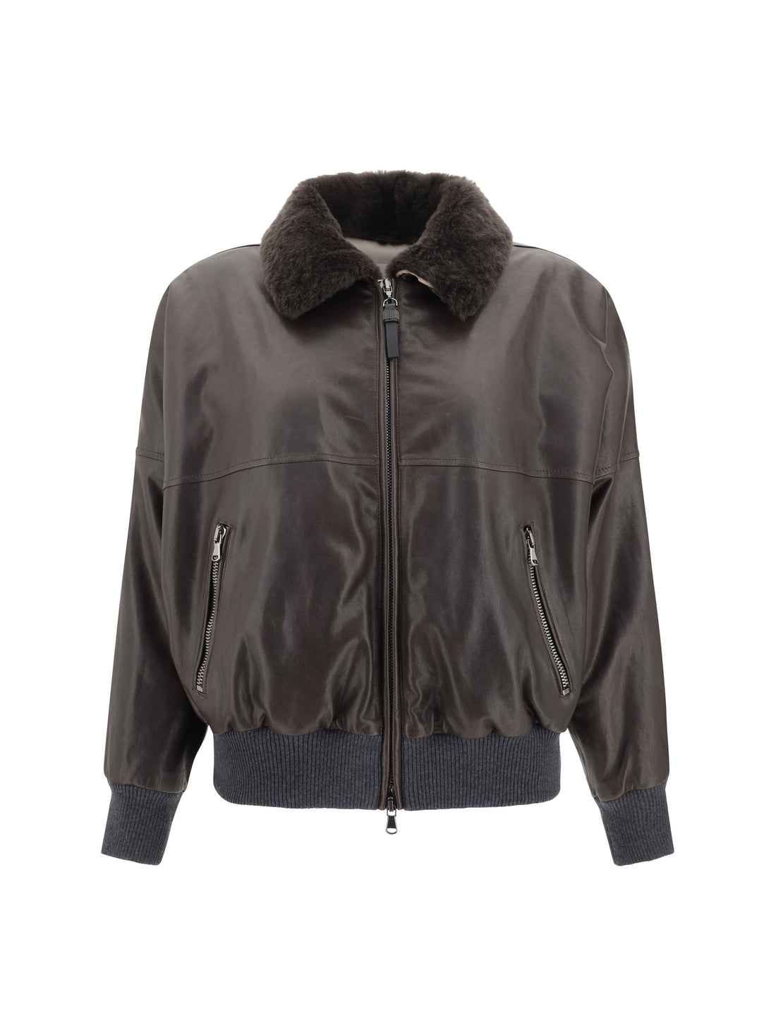 BRUNELLO CUCINELLI 42 leather jacket