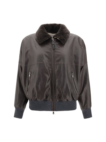 BRUNELLO CUCINELLI 42 leather jacket