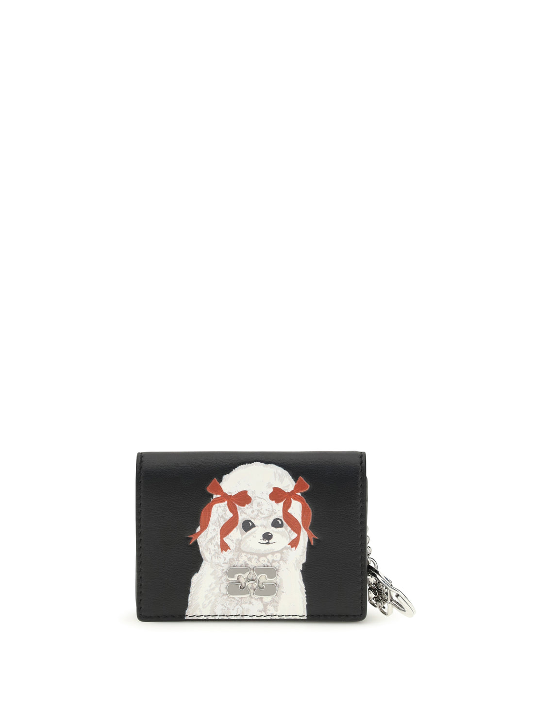GANNI OS poodle print card holder