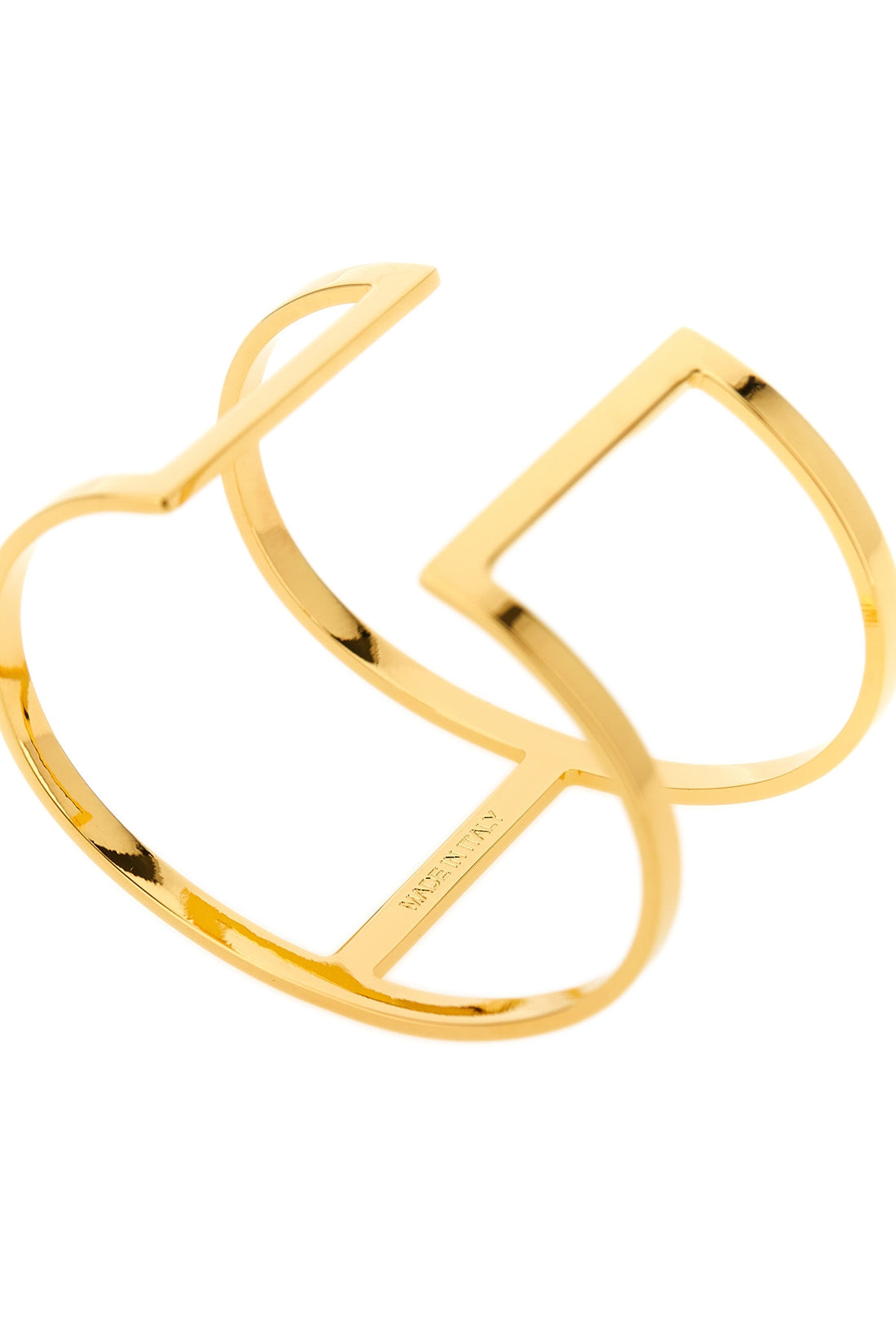 ELISABETTA FRANCHI OS set of two gold-finish metal bracelets