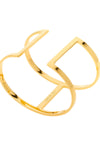 set of two gold-finish metal bracelets