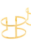 set of two gold-finish metal bracelets