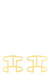 set of two gold-finish metal bracelets
