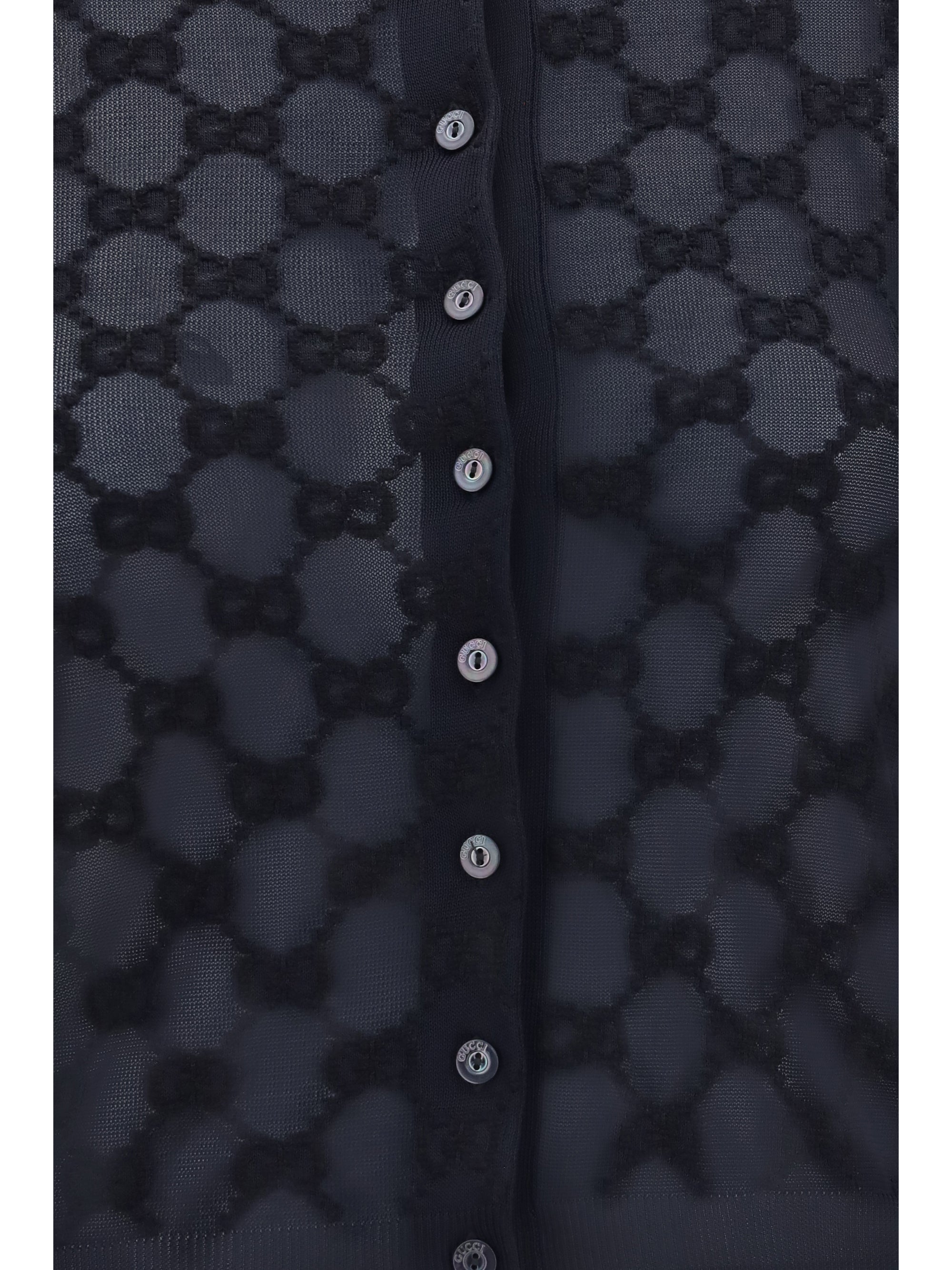 gg all-over viscose crepe cardigan