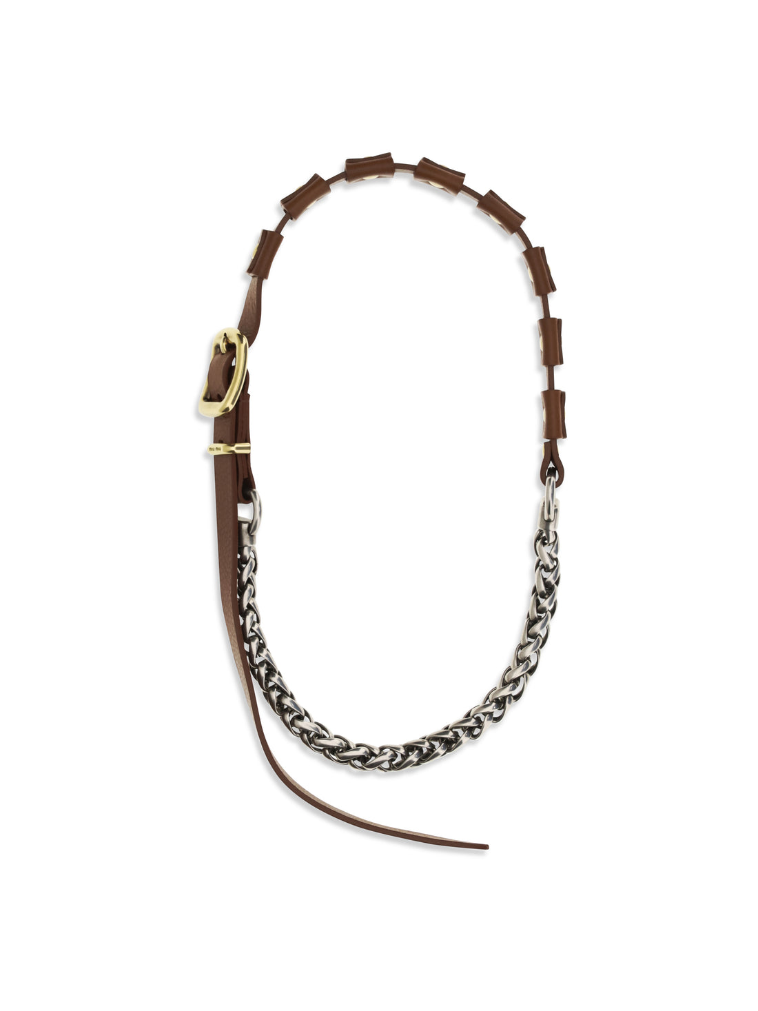 MIU MIU OS leather necklace 