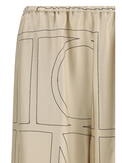 TOTEME 36 monogram silk pants