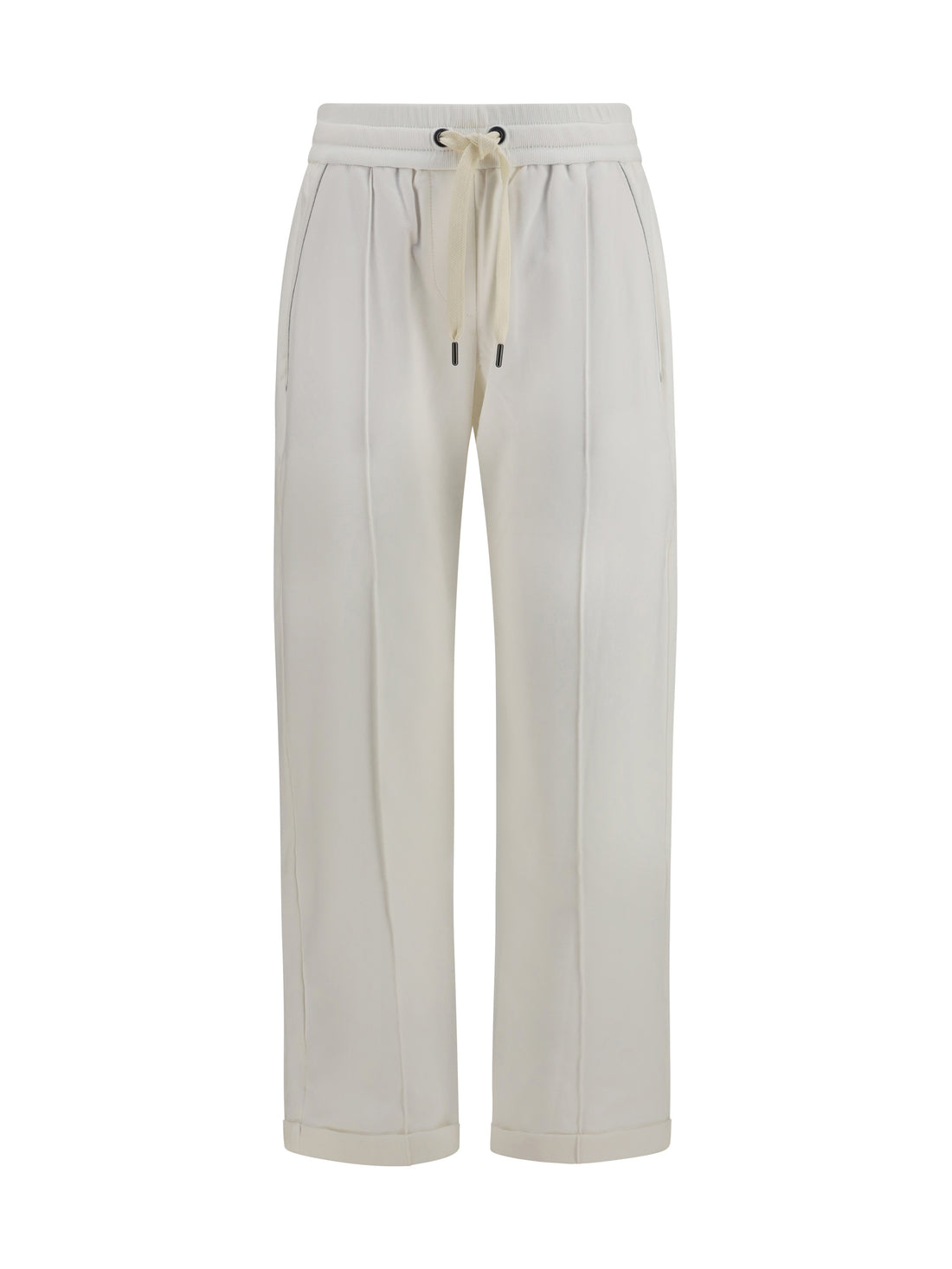BRUNELLO CUCINELLI L track stretch-fleece pants with monili detailing