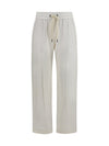track stretch-fleece pants with monili detailing