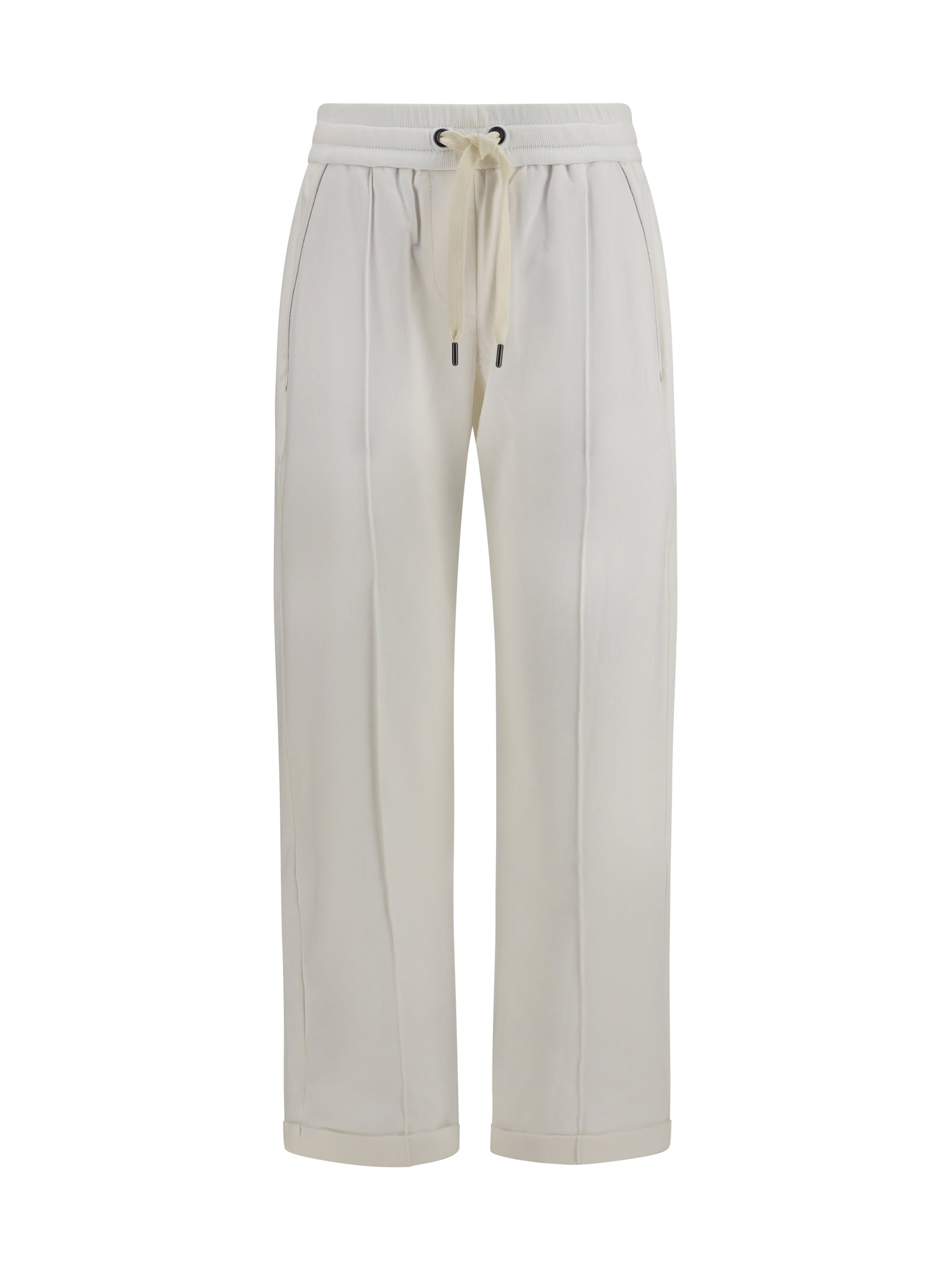 track stretch-fleece pants with monili detailing