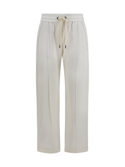 track stretch-fleece pants with monili detailing