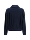 high-neck sweatshirt in cotton and silk blend