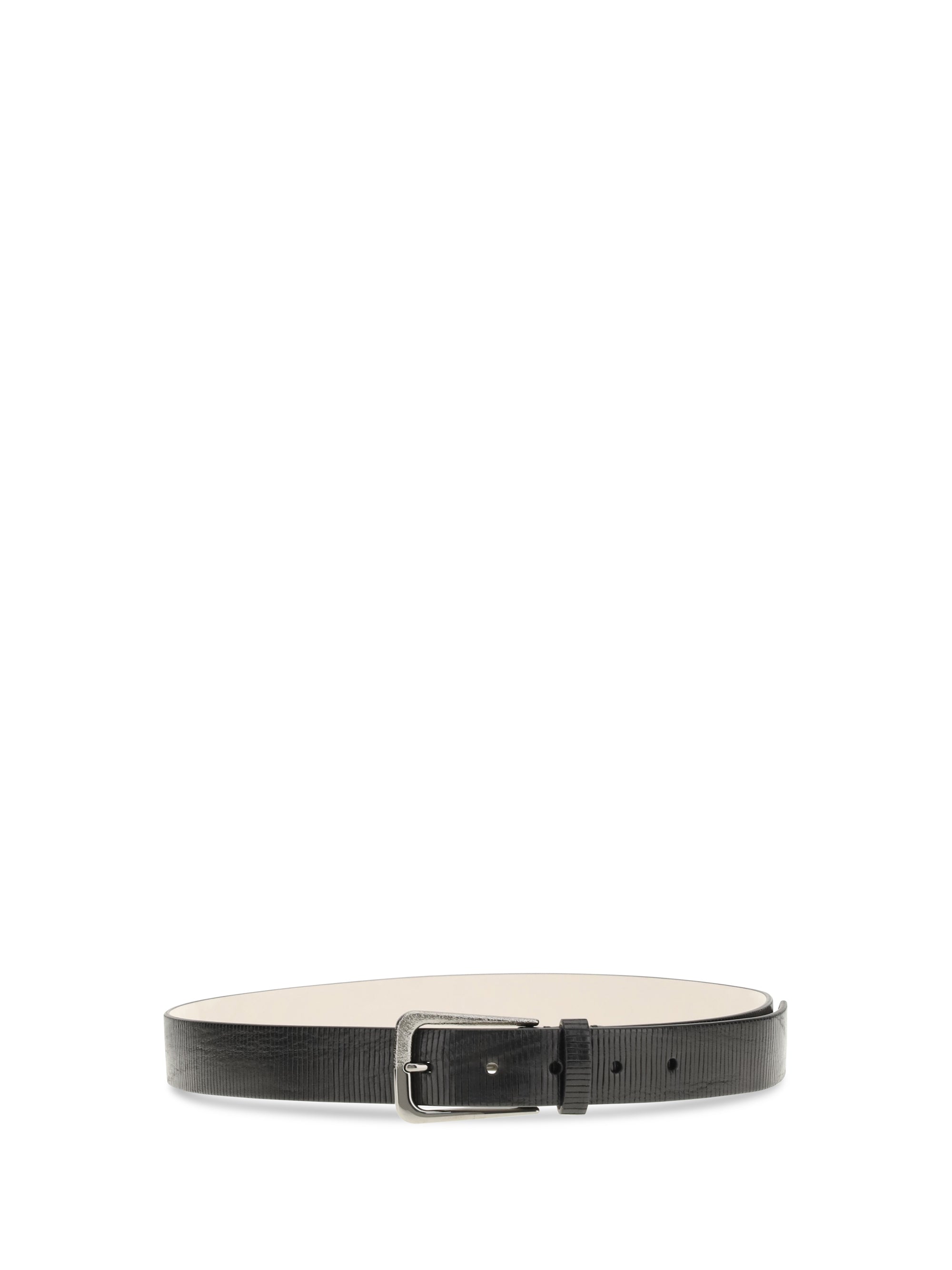 BRUNELLO CUCINELLI L carved leather belt with shimmering buckle
