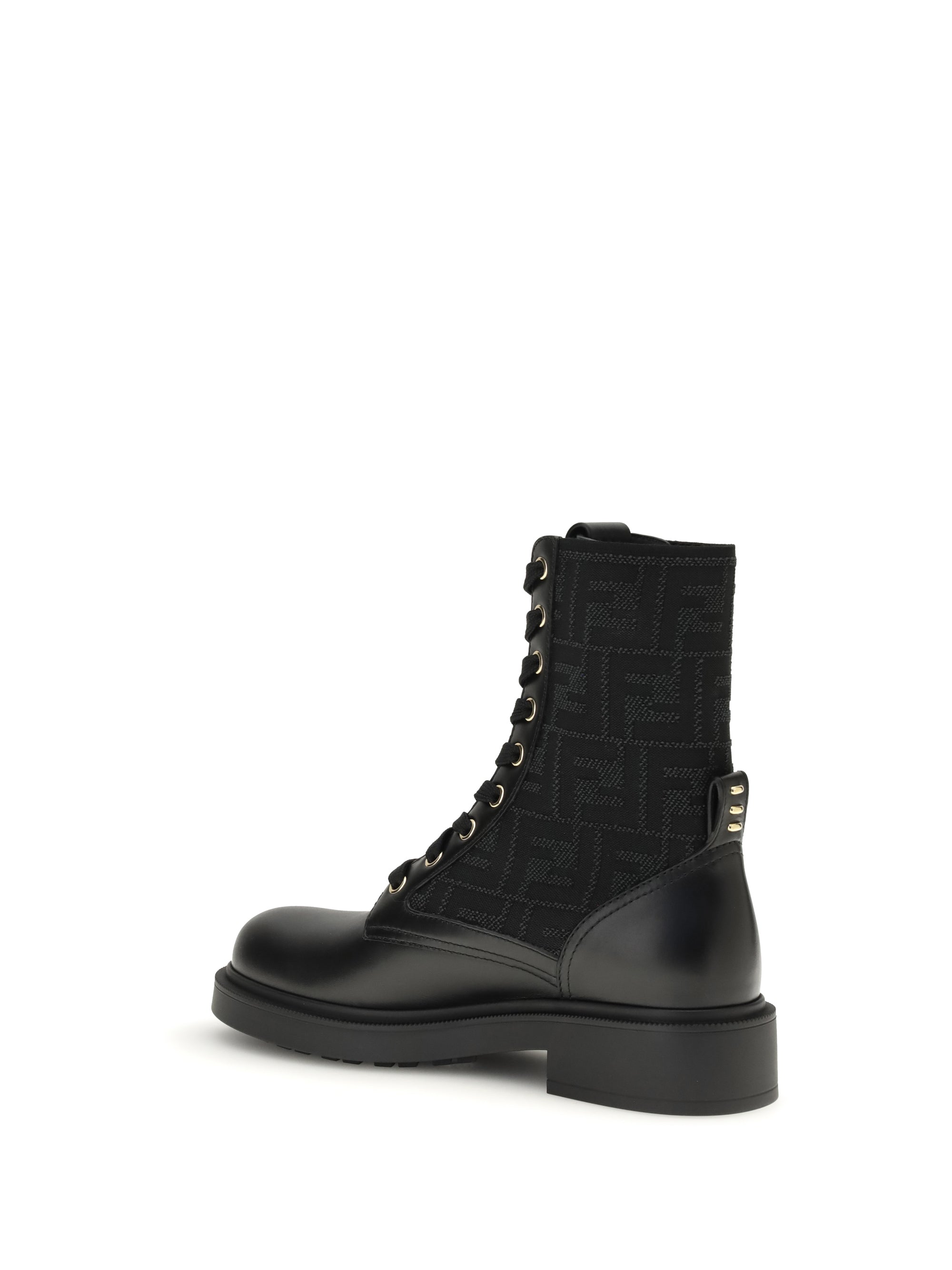FENDI 36 ff leather biker boots