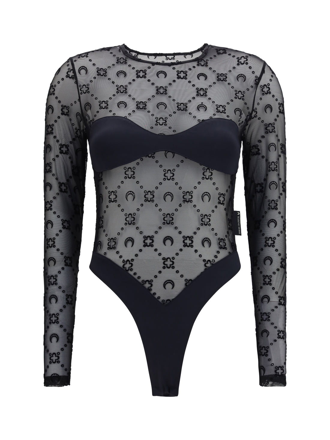 MARINE SERRE M mesh body with moon motif