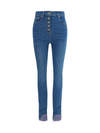 fitted jeans with lace details
