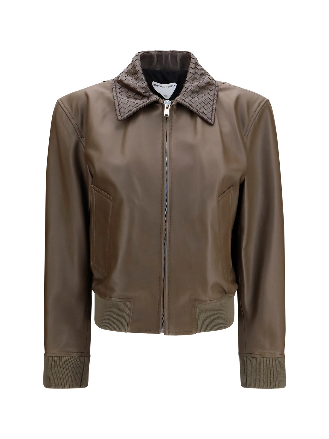 BOTTEGA VENETA 40 glossy leather jacket