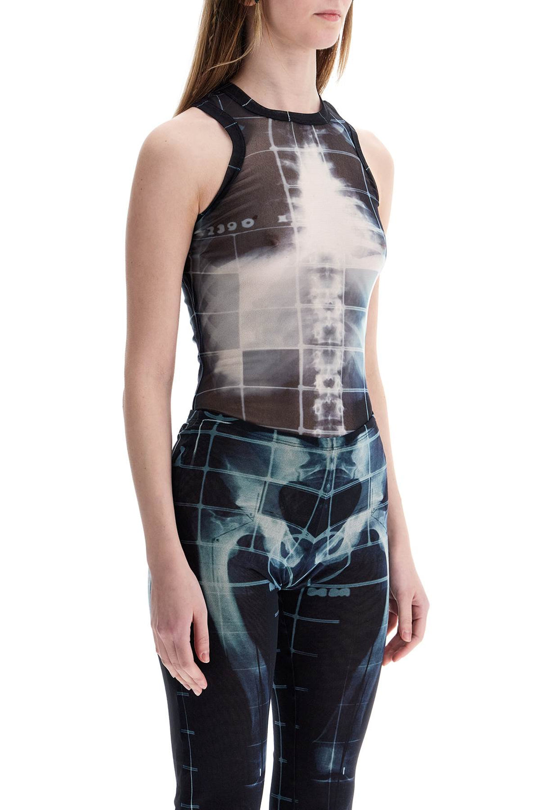 body in black polyamide with x-ray print