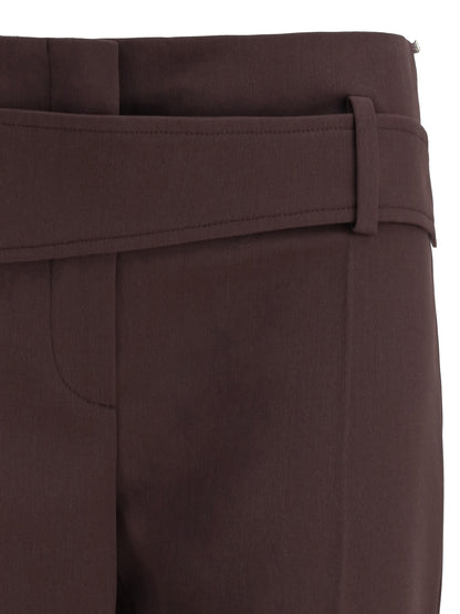 MAX MARA SPORTMAX 38 slim trousers with asymmetric belt