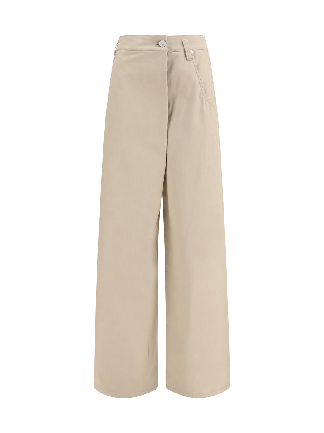 BRUNELLO CUCINELLI 36 wide-leg cotton pants with monili
