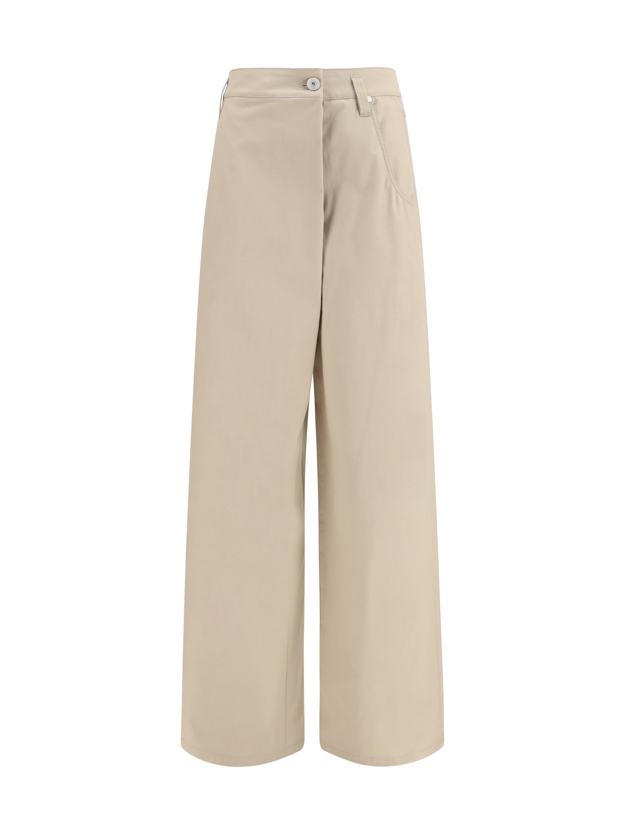 wide-leg cotton pants with monili