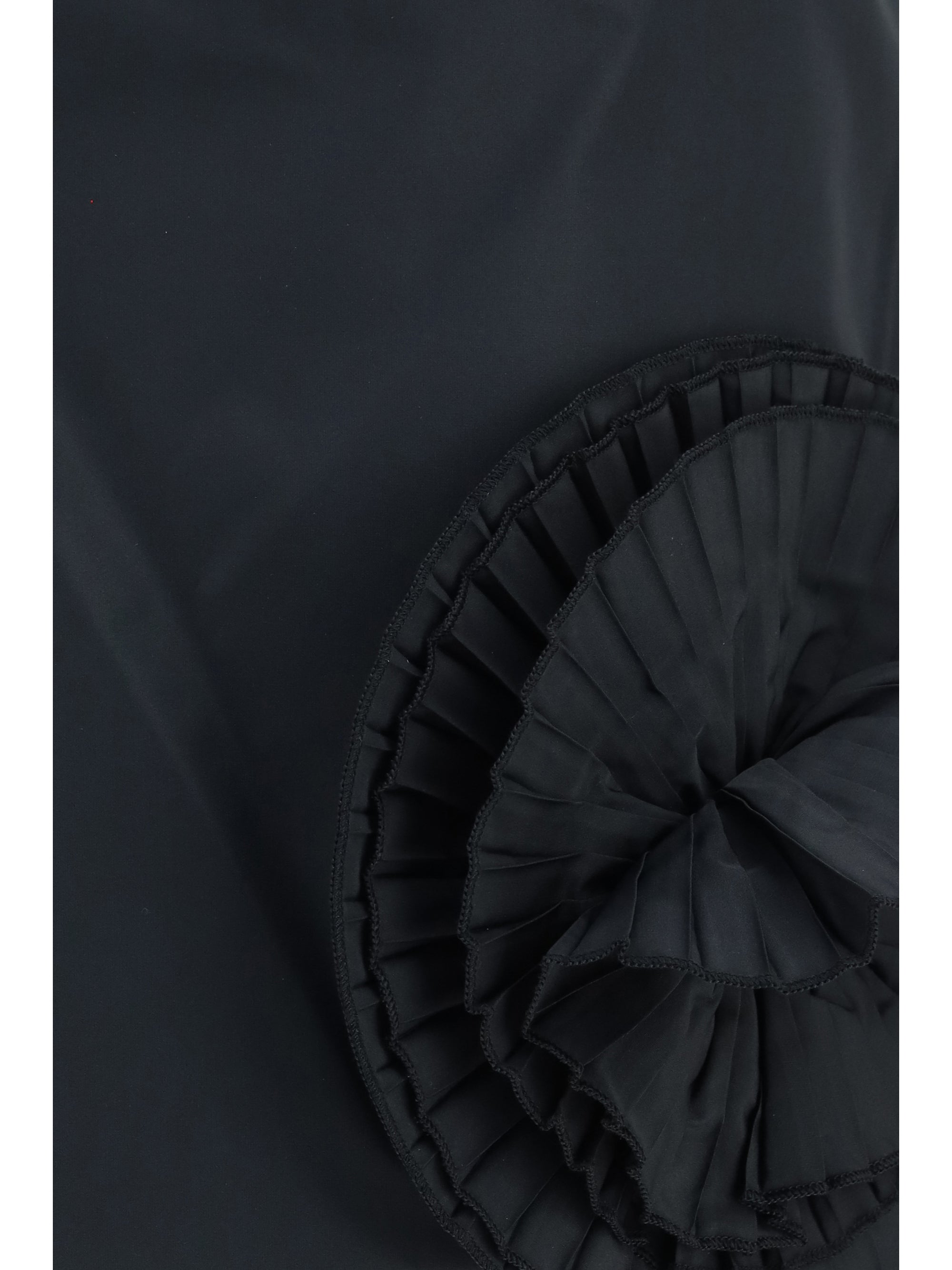 crepe mini skirt with floral appliqué