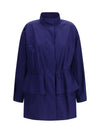 midi poplin parka in cotton with logo embroidery
